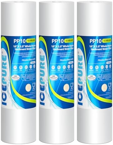 ICEPURE 10 Micron 10"x2.5" Whole House Sediment Water Filter PP10 3 Pack by ICEPURE