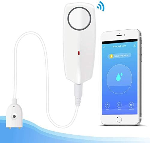 Water Alarm Sensor with 80dB Loud Sound WiFi Leak Detector, Overflow Leak Alarm, Remote Monitoring leaker for Water Heater Basement Sewage Pump, TUYA/Smart Life APP Notification by Newgoal