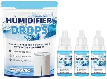 3 Pcs Humidifier Drops – Water Treatment Cleaner for Mineral Buildup & Odor Removal, 30ml (3 x 10ml Bottles), Ethanol-Based Solution for Ultrasonic & Cool Mist Humidifiers by Unknown
