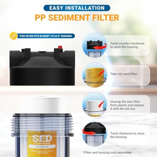 Max Water 5 Micron 10 x 4.5 inch Whole house Sediment Water Filter | Meltblown Polypropylene Well Water Filter Replacement Cartridges for DGD-5005, AP810, SDC-45-1001, GXWH30C, PP10BB (12 Pack) - Image 5