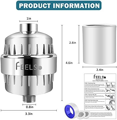 FEELSO Shower Filter, Water Softener Shower Head Filter for Hard Water - Image 6