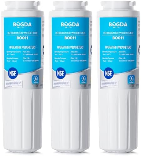 UKF8001 Fit for Kitchenaid, Everydrop filter 4, Whirlpool EDR4RXD1, Rwf0900a water filter Krfc300ess01, Wrf555sdfz, Wrf535swhz, Wrx735sdhz, Wrx735sdbm, Wrx735sdhz00, UKF8001AXX-750 3 packs By BOGDA by BOGDA