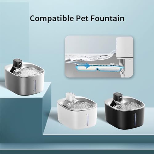 Kactoily 12 Pack Cat Water Fountain Filter & 12 Pump Filter Sponges Replacement, Cat Dog Pet Drinking Fountain for 135 fl oz/4L (YPD-C004P,YPD-C004S) - Image 2