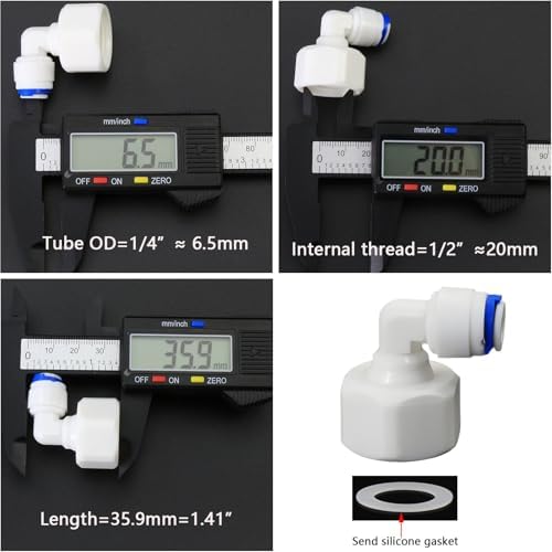 1/2"F Elbow to 1/4" Push-Fit for RO Water Filter, 5 Pcs - Image 4