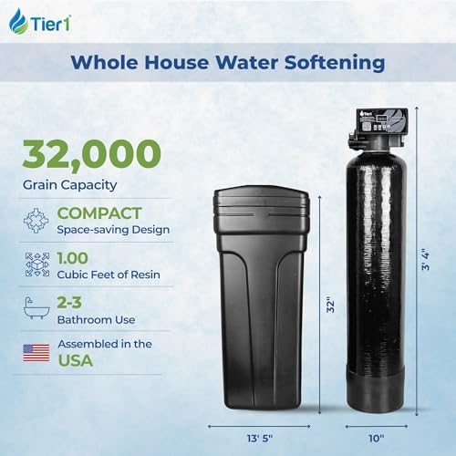 Tier1 32,000 Grain Compact Water Softener System for 3-4 Bathroom Homes - Image 2
