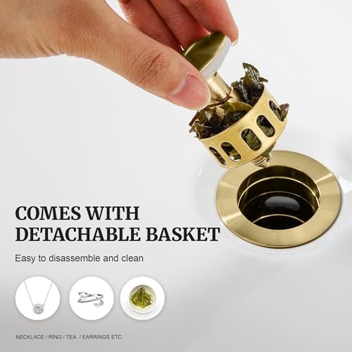 Ultimate Unicorn Bathroom Sink Stopper, with Overflow Hole, Brushed Gold - Image 4