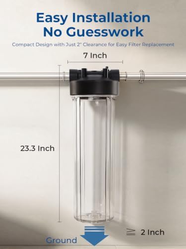 20" x 4.5" Clear Whole House Water Filter Housing - Image 5