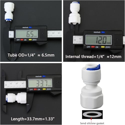 1/4" Female x 1/4" Push Connector, PE Hose Fitting for RO Filter - Image 4