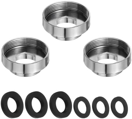 uxcell 3Pcs Faucet Adapter Kit, Male 0.85in to Female 1.06in Kitchen Sink Stainless Steel Tap Aerator Adapter Set to Connect Garden Hose, Water Filter, Standard Hose Diverter by uxcell