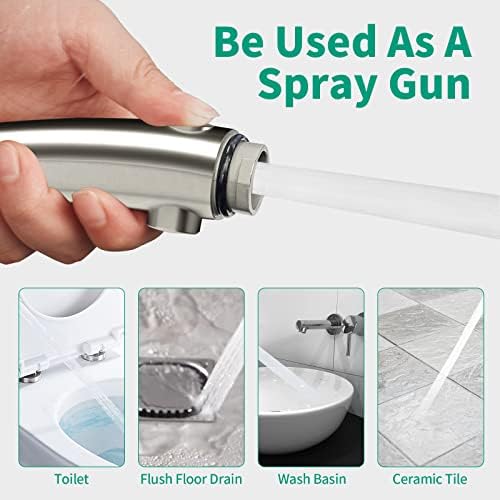 High Pressure Shower Head with Handheld, Brushed Nickel - Image 4