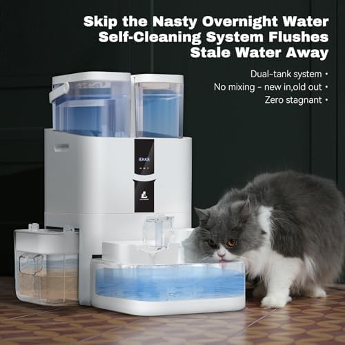 Automatic Cat Water Fountain 10L/338oz Self Filling and Cleaning, Pet Water Dispenser with Filter System for Dogs, 5G Wi-Fi Smart Bowl Wastewater Separation & No Slimy with Quiet Pumps - Image 4