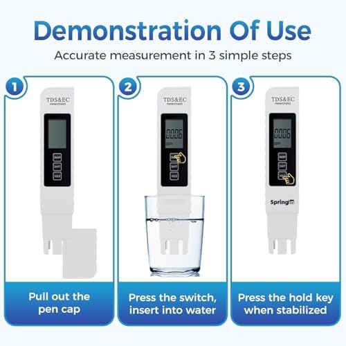 4 in 1 Digital Water Tester, 2026 New TDS Meter Digital Water Tester, TDS EC & Temperature Meter, 0-9990PPM Digital Water Tester with Display & ATC for Drinking Water Aquariums Swimming Pool (2) - Image 4