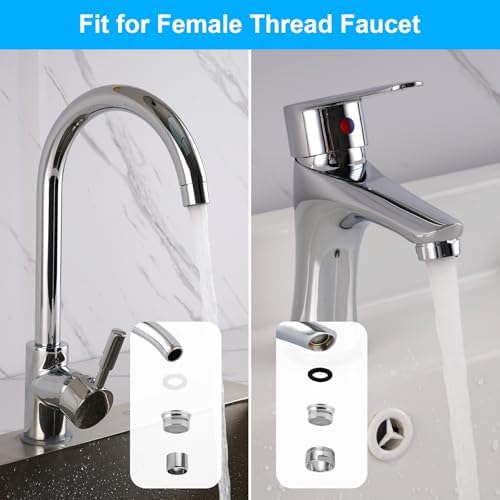 4-Pack Faucet Aerator, Metal Sink Faucet Adapter Male Female Thread, Chrome - Image 4