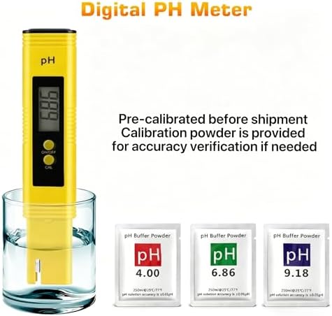 Digital pH Meter Tester Pen for Water, Pre-Calibrated, High Accuracy ±0.01, 0–14 pH Range, Pocket Size for Drinking Water, Pool, Aquarium & Hydroponics (Yellow) - Image 4