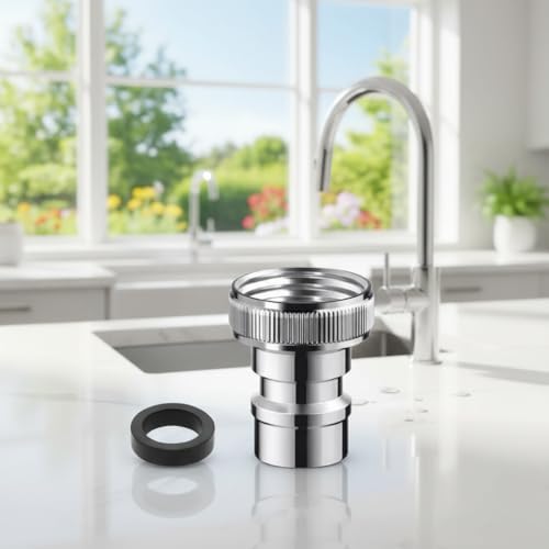 Universal Faucet Adapter Kit with Snap-On Design | 15/16”-27 Male to 55/64”-27 Female Thread Converter for Portable Dishwasher/Sink Hose/Aerator - Image 4
