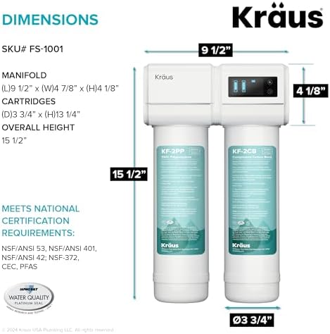 KRAUS Bolden 2-in-1 Commercial Style Pull-Down Single Handle Water Filter Kitchen Faucet in Matte Black with Purita 2-Stage Under-Sink Filtration System - Image 5
