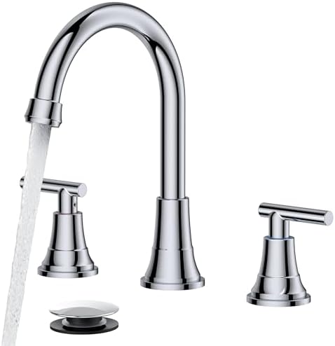 FORIOUS 8 in Widespread Chrome Bathroom Faucet 3 Hole, Chrome Faucet Vanity by FORIOUS