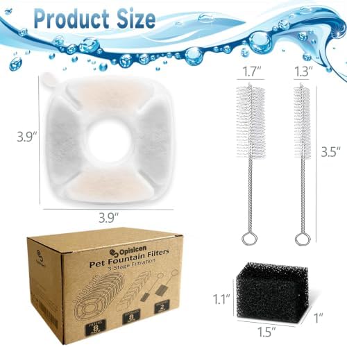34 Pcs Cat Water Fountain Filters Replacement Compatible with VEKEN 95oz/2.8L Cat Water Fountain Filters Automatic Dog Water Fountain Filters Pet Fountain - Image 5