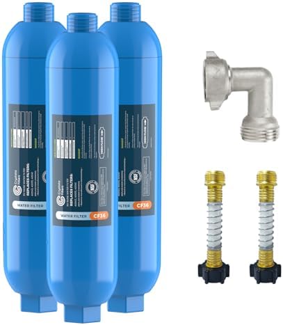 Crystala Filters RV/Marine Inline Filter with 2 Flexible Hose 3-Pack by CrystalaFilters