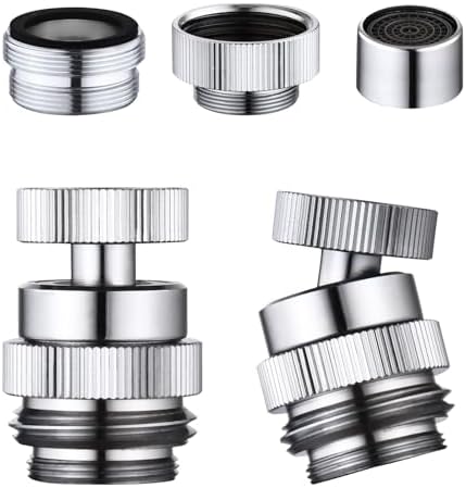 Sink Faucet Adapter Kit Swivel Aerator Adapter to Connect Garden Hose,Multi-Thread Garden Hose Adapter for Bathroom/Kitchen,3/4" GHT thread，1 pcs by SNUTUYA