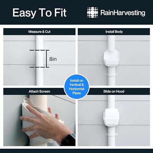 Rain Harvesting Leaf Eater Advanced with Hood Downspout Filter 3" and 4" Round - Image 4