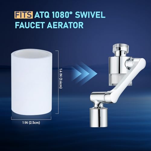 8 PP Cotton Filters Elements Replacement for ATQ Sink Faucet Extender Swivel Aerator (Aerator1080) Removes Chlorine Fluoride Heavy Metal(1080° Aerator 8 pp Cotton) - Image 2