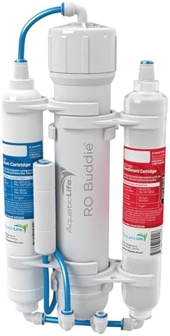 Aquatic Life RO Buddie 3-Stage Aquarium Water Filter System, Reverse Osmosis RO Filtration Unit for Fish Tank, Fountains, and More, 100 GPD (Gallons Per Day) by AQUATICLIFE