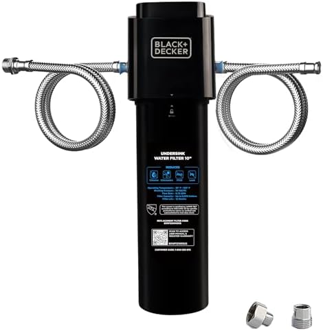 BLACK+DECKER Under Sink Water Filter 10" – NSF/ANSI 42 Certified,1-Year – Reduces CHLORAMINE, PFAS, PFOS, Lead, Chlorine, Bad Taste & Odor– Direct Connect Under Counter Water Filter for Kitchen Faucet by Unknown