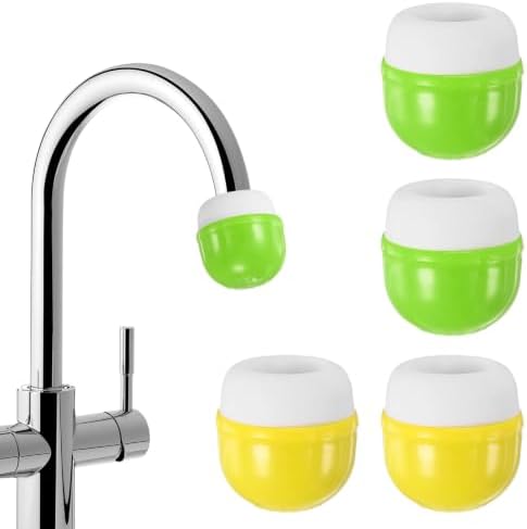 M METERXITY 4-Pack Mushroom Shaped Faucet Water Filter, Green/Yellow by MMETERXITY