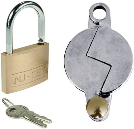 NUSET 2895-3 Water Faucet Lock - Water Spigot Lock for Garden Hose Bib Lock + 1-1/2'' padlock (2896-1), Chrome by NU-SETInc