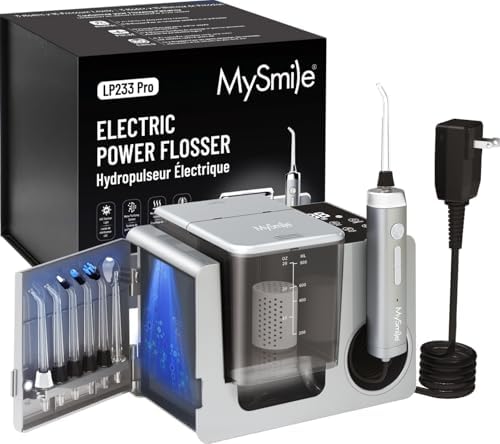 MySmile LP233 Pro Countertop Water flosser w/UVC Light, Display & Heater by MySmile