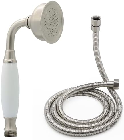 HOMEDEC Vintage Handheld Shower Head with 59" Flexible Hose, Brushed Nickel by HOMEDEC