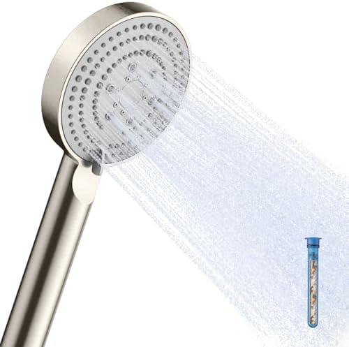 OFFO Handheld Shower Head with Filter, 20 Stage Shower Head with Filters for Hard Water, 4” Face High Pressure 6-Mode Shower Head to Remove Chlorine, Brushed Nickel by OFFO