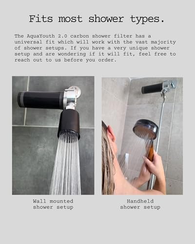 AQUAYOUTH 2.0 Carbon Shower Head Filter System | Removes Chlorine, Heavy Metals, And More | Great For Dry Skin/ Hair, And More | NSF Certified - Image 5