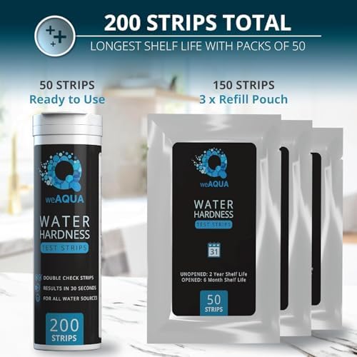 WeAQUA DoubleCheck Water Hardness Test Kit 200 Strips with Sample Cup - Image 3