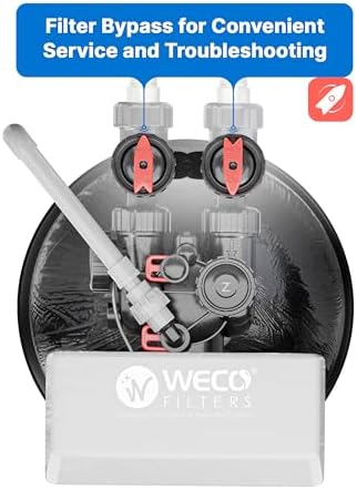 WECO SFT-CAT-581SM-1447 Hybrid Water Softener and Conditioner System for Whole House Water Treatment - 1" MPNT Connection - Cation Resin and Catalytic Carbon Media - Automatic Backwash and Regen - Image 4