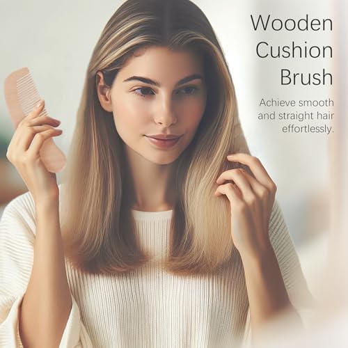 Baby Bath Grooming Kit Natural Wooden Hairbrush with Gentle Goat Bristles, Pear Wood Comb, and Soothing Massage Brush for Babies, Toddlers, and Kids - Image 2