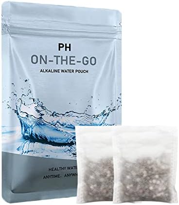 Alkaline Water Filter Pouch, 2 Pack, Portable, White, 20 oz, Increases pH, Removes Toxins, Reduces ORP, Softens Water, Enhances Taste and Smell, Made in USA by CUXFLS