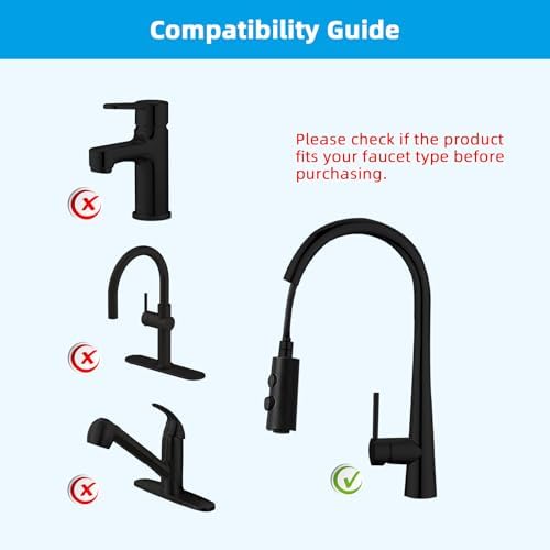 Hibbent Pull Out Faucet Head for Kitchen Faucet, 2 Function Sink Sprayer - Image 4
