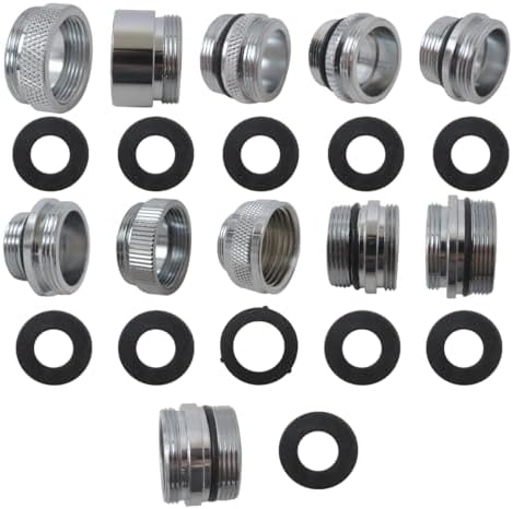[2025 New] 11 Pcs Faucet Adapter Kit Male Female Sink Faucet Adapter Kitchen Sink Brass Aerator Adapters Suitable for Connecting Removable Sink Aerator Faucets by Suifaqi