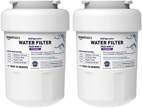 Amazon Basics Replacement Water Filter Cartridge Compatible with GE MWF Refrigerator, NSF Certified, Easy to Install, Leak-Proof, 2-Pack by AmazonBasics