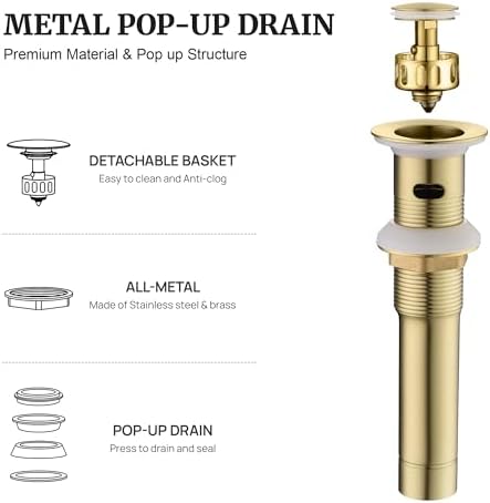 Ultimate Unicorn Bathroom Sink Stopper, with Overflow Hole, Brushed Gold - Image 2