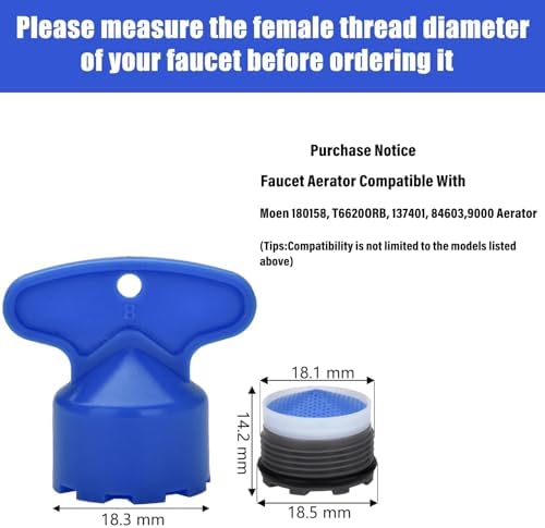 6 Pieces Faucet Aerators with Faucet Aerator Removal Tool 18.5 mm Water Saving Flow Restrictor Set Replacement Part for Bathroom or Kitchen - Image 2