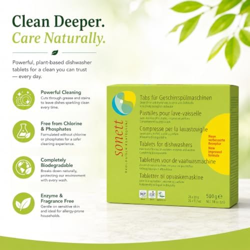 Sonett Dishwasher Cleaning Tablets, Deep Clean Fresh Scent - 18 oz (1 Pack) - Image 3