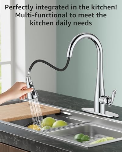 Mbillion Polished Steel 3-Function Kitchen Faucetr Head Replacement - Image 4