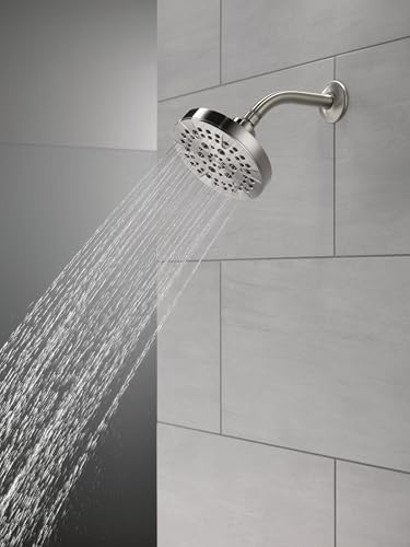 Delta 6-Setting Brushed Nickel Shower Head with High Pressure Spray, 6 Inch Round Shower Head, Showerheads, 1.75 GPM Flow Rate, Stainless 52535-SS - Image 2