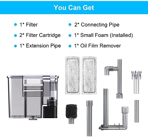 DaToo Aquarium Hang On Filter Small Fish Tank Hanging Filter Power Waterfall Filtration System for 10 to 20 Gallon Aquariums - Image 7