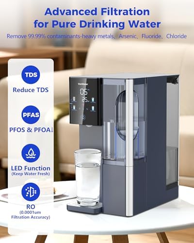 7-Stage Countertop Reverse Osmosis Water Filter System, 528 Gallons RO Water Filtration with Portable Pitcher, NSF/ANSI 372,53,42,58, Reduce TDS PFAS, 5 Volumes, 3:1 Pure to Drain CT910 - Image 2