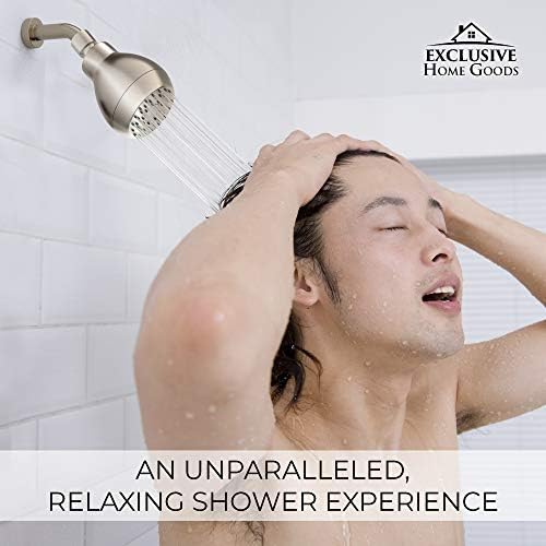 High Pressure Shower Head - Powerful Deluxe Bathroom Showerhead with Strong Spray Stream and Small Silicone Nozzles - Universal Fit Works with High and Low Water Flow Showers (Brushed Nickel)-1.8 GPM - Image 6