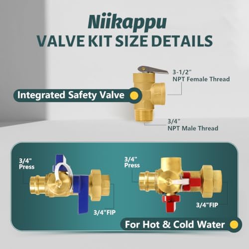 1 Set Niikappu Tankless Water Heater Service Valve Kit-FIPxPress(Tool055-1) - Image 2